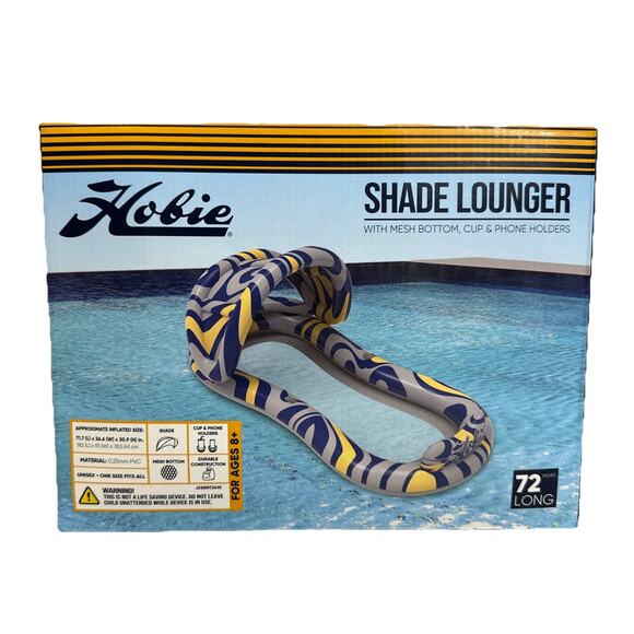 Hobie Inflatable Pool Lounger Float with Shade New - Picture 3 of 5